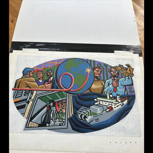 Douglas Fraser Bold Graphic Illustration Pop Art Original  Alkyd Painting